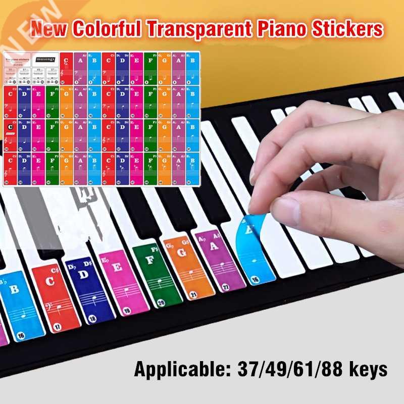 37/49/61/88 Keys New Colorful Transparent Piano Keyboard Sti