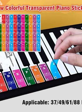 37/49/61/88 Keys New Colorful Transparent Piano Keyboard Sti
