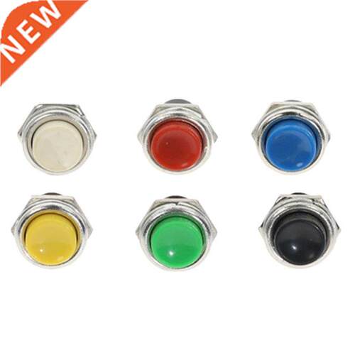50/100Pcs 16mm Metal Button Switch OFF-(ON) Momentary 6A 250