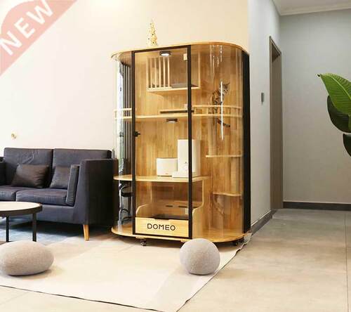 Panoramic Cat Villa Luxury Solid Wood Cat Cage Cabinet