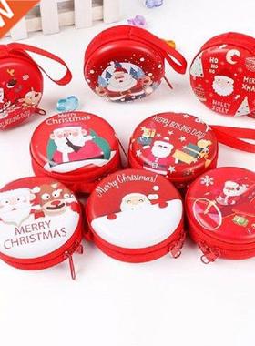 Tinplate Christmas Coin Purse Cartoon Kids Wallet Earphone
