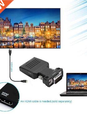 1080p Vga Male To Hdmi Female Converter Adapter Box Audio