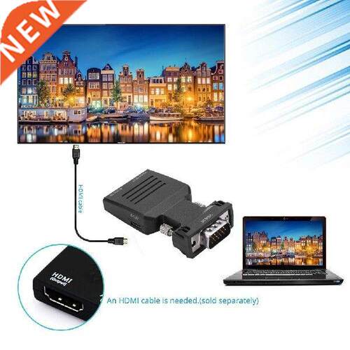 1080p Vga Male To Hdmi Female Converter Adapter Box Audio