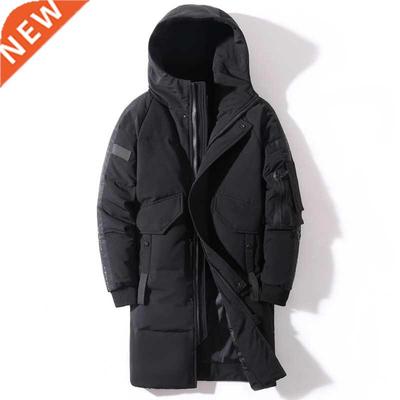 2021 Winter Men's Down Jacket Hooded Fashion Long Down Coat