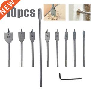 High Quality 10pcs Three Point Woodworking Flat Drill Bit Se