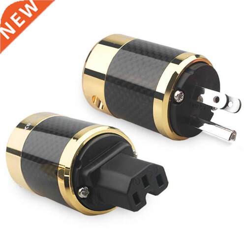 HiFi Audio Adapter Audiophile Carbon Fiber Power Plug Cord R