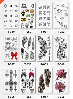 1Sheet Waterproof Flower Animal Bowknot Temporary Tattoo