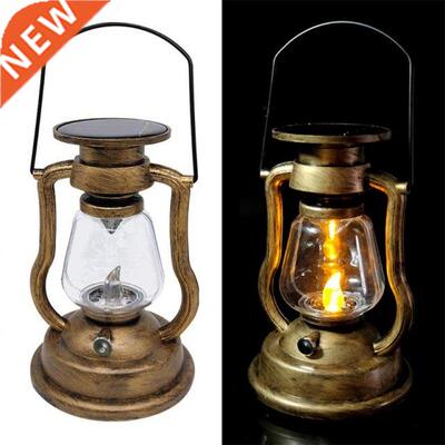 Vintage Hurricane Lantern Solar Powered Hanging Candle Light