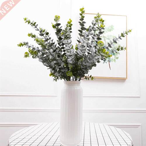 Pcs Plastic Artificial Eucalyptus Leaf Realistic Plant