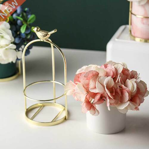 Plant Flower Planter Ceramic w/Gold Bird Handle Home Garden