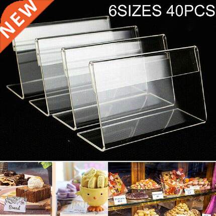 40pcs Mini Acrylic Sign Display Holder Price Name Card Tag