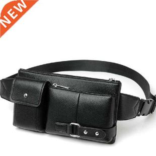 Men's Belt Bag Classic Solid Color PU Leather Waist Bag