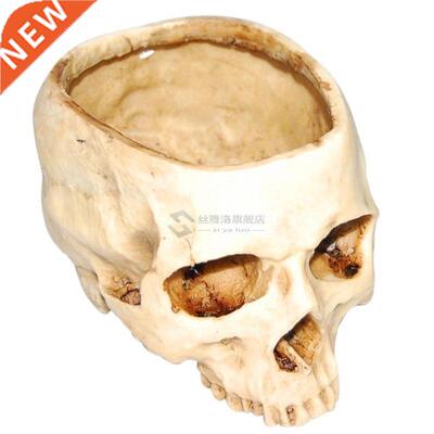 Resin Skull Model Flower Pot Shining Fruit Plate Storage Con