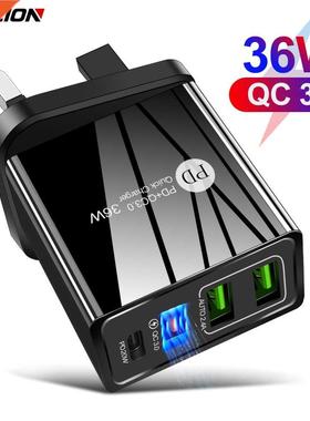 6W 4 Port Type C Quick Charge .0 EU UK US USB C Charger Fa