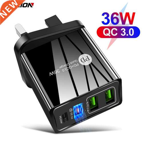 6W 4 Port Type C Quick Charge .0 EU UK US USB C Charger Fa
