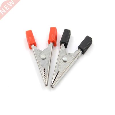 10pcs 2mm Insulated Crocodile Clips Handle Cable Lead Testi