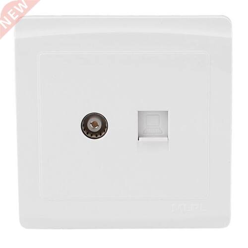 Plate Plug Computer Cable PAL TV Jack RJ45 JackScrew White
