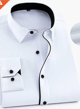 Plus Size 9XL 8XL 7XL Mens Business Casual Long Sleeved Shir