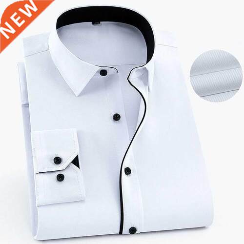 Plus Size 9XL 8XL 7XL Mens Business Casual Long Sleeved Shir