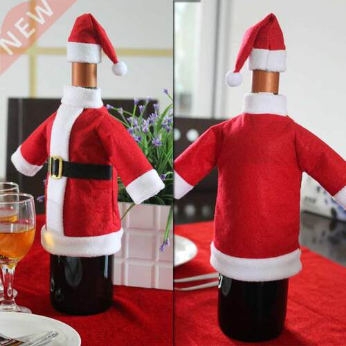 Hot Christmas Decoration for Home Red Wine Bottle Santa