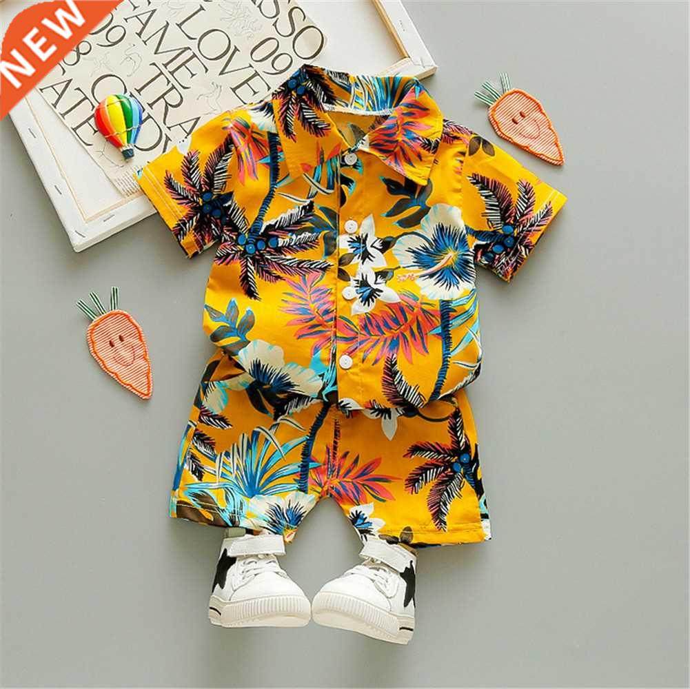 0-5Y Kids Baby Boy Clothes Boho Summer Floral Print Sets 2Pc