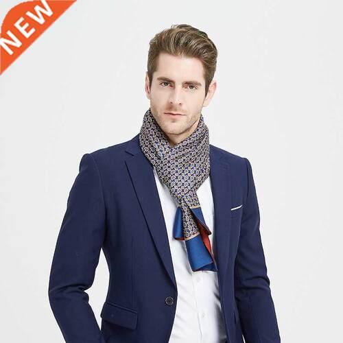 Brand Designer Silk Scarf Business Men Scarf Shawl Retro Dou