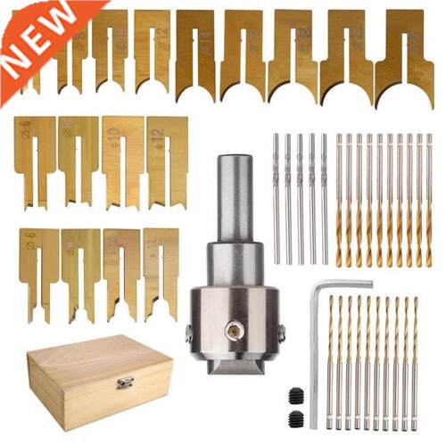 52x Wooden Beads Drill Bits Ball Blades Woodworking Tool Kit