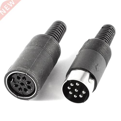 10x Pair Black DIN 8 Pin Female + Male Plug Socket Audio AV