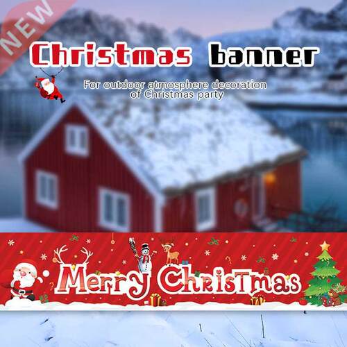 180x40cm Christmas Banner Background Cloth 100D Polyester Cl