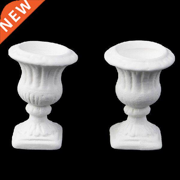 2pcs White Flower Pot Child Puzzle Doll House Miniature