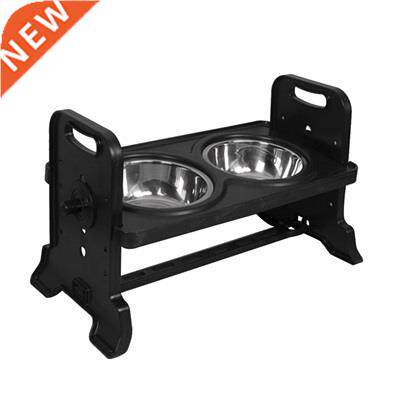 Double Dog Bowls Adjustable Heights Pet Dog Feeding Dish