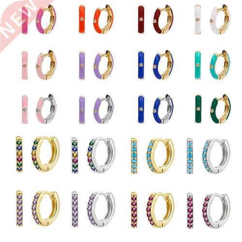 AIDE 20 Color Round Silver Hoops Earrings Women 2022 rendy P