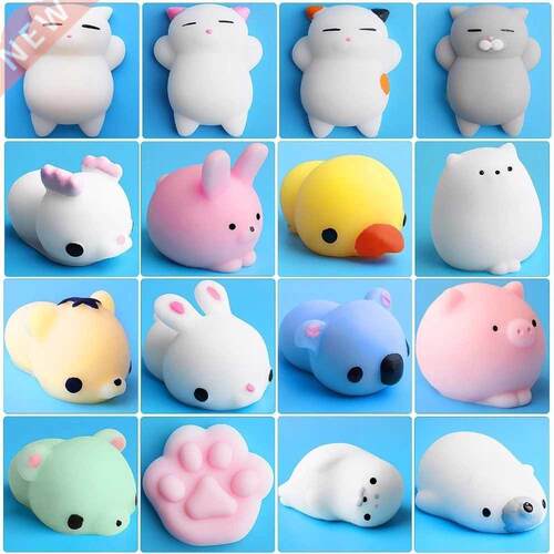 60-10PCS Mochi Squishy Toys Squeeze Fidget Toys Gifts for Pa