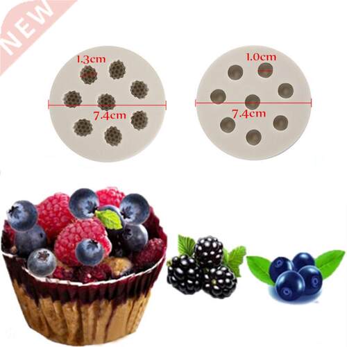 8 Holes 3D Raspberry Blueberry Shaped Silicone Soap Candy F
