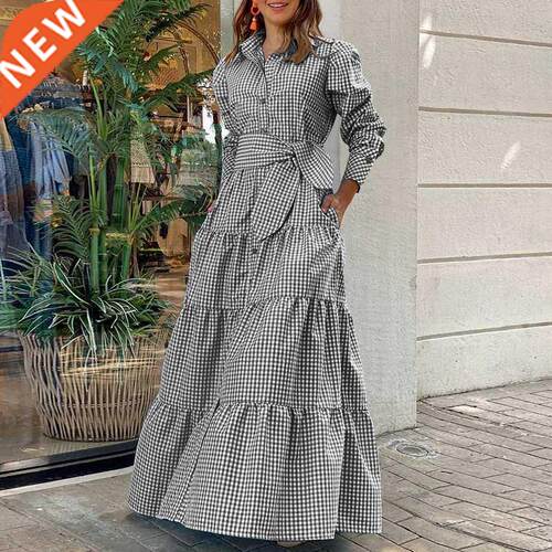 Shirt Dress Women Long Sleeve Party Dresses 2022 VONDA Casua