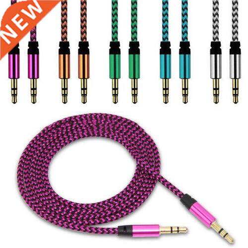 Nylon Kabel Audio Cable NEW 3.5mm Jack Male to Male Aux Cabl
