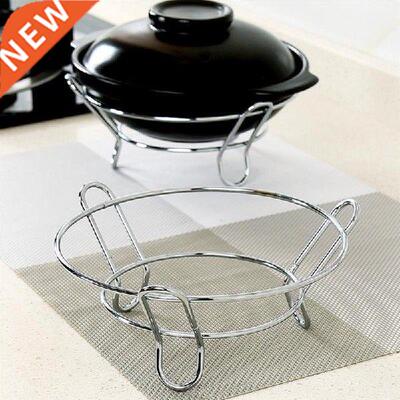 Stainless Steel Tray Rack Detachable Wood Table Mat Kitchen