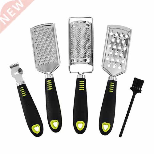 4 Pcs Kitchen Cheese Grater&Lemon Zester,with TPR Handle