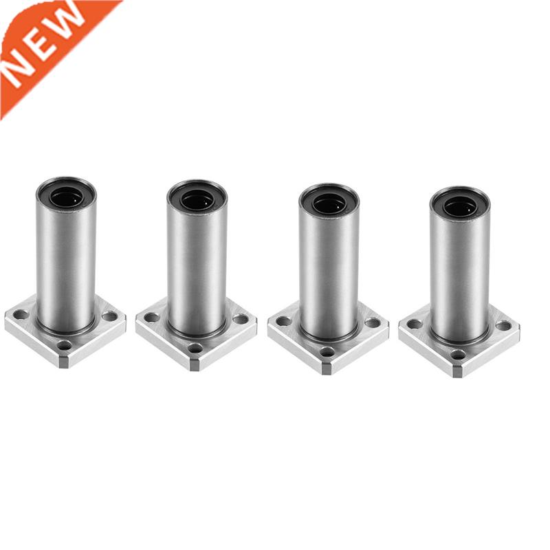 4Pcs Square Flange Linear Bearings Long Type LMK10LUU Shaft