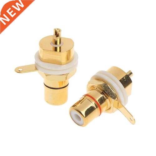 2 Pcs CMC Gold Plated Copper RCA Female Phono Jack Panel Mou
