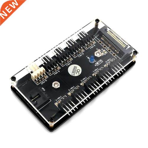 PWM Fan Hub CPU Cooling 10 Way 12V LED 3 / 4Pin Fan Splitter