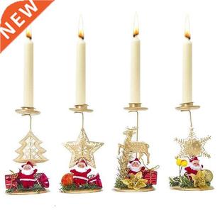 Christmas Candle Holder Santa Claus Table Ornaments Merry