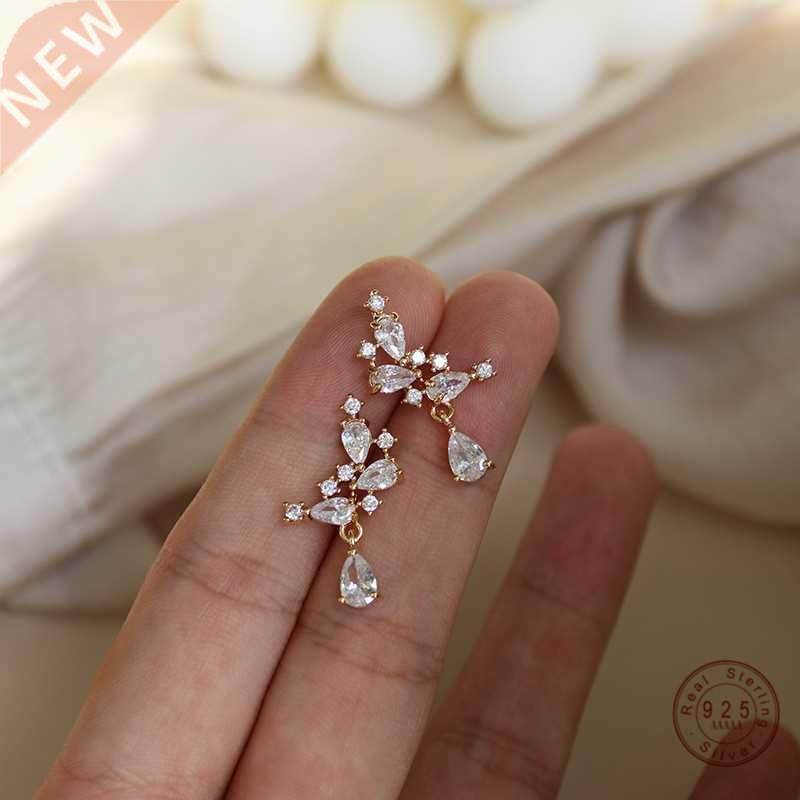 925 Sterling Silver Korean Version Simple Pavé Crysta