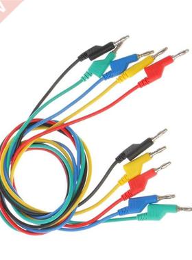 Everlasting 5 Pcs 4mm Dual Banana Plug Smooth Silicone Lead