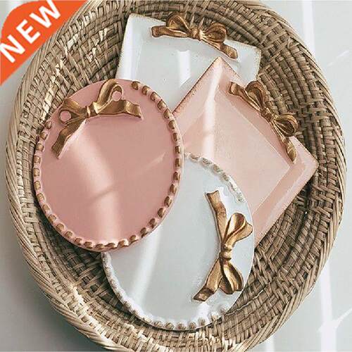 Resin Colorful Plated Candle Holders Pillar Plate For