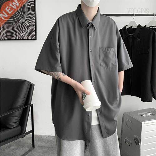 Men's Solid Color Shirts 2022 Summer Fashion Woman Short Sle