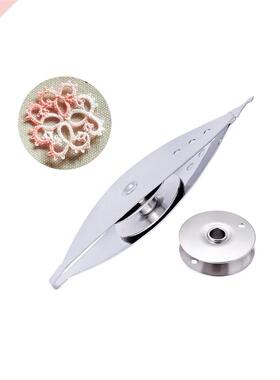 1pc lace handmade DIY craft weaving tool metal shuttle silve