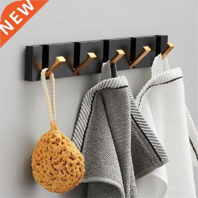 Folding Towel Hanger 2ways Installation Wall-mounted Hooks
