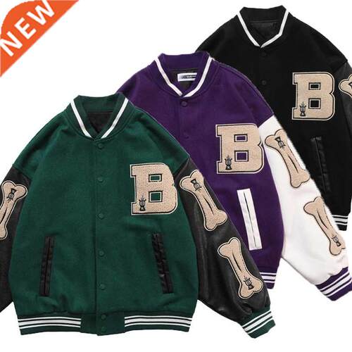 Bomber Jacket Men Patchwork Color Block Harajuku Hip Hop Bas