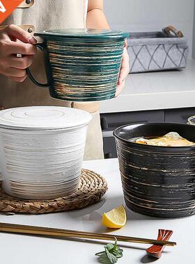 Ceramic mug creative breakfast cereal bowl glass milk hose